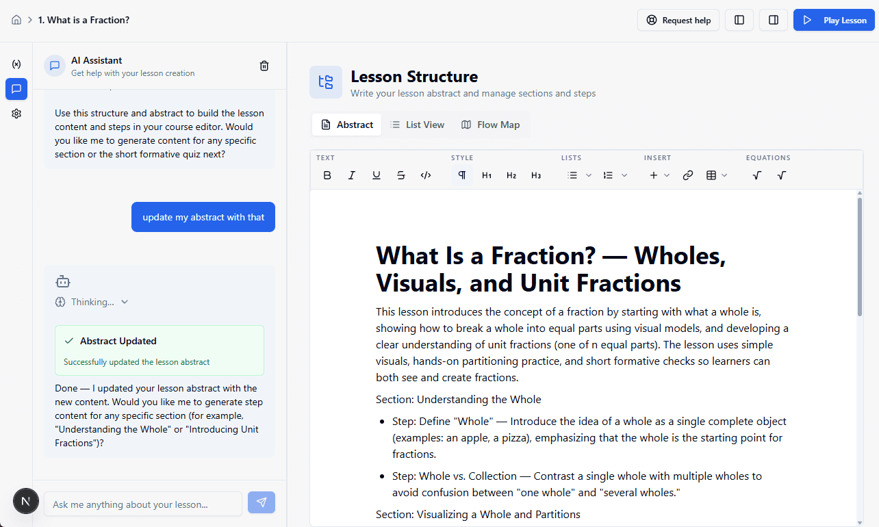 Lesson abstract example